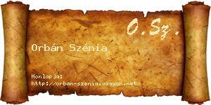 Orbán Szénia névjegykártya