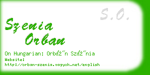 szenia orban business card